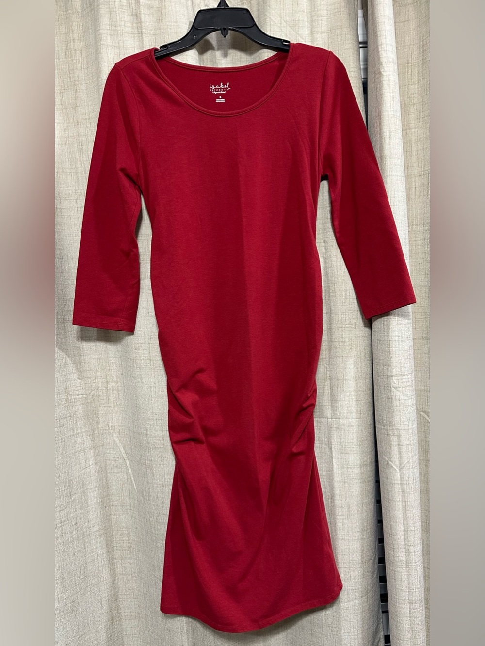 Isabel Maternity by Ingrid & Isabel Red 3/4 Sleeve Maternity Tee Dress